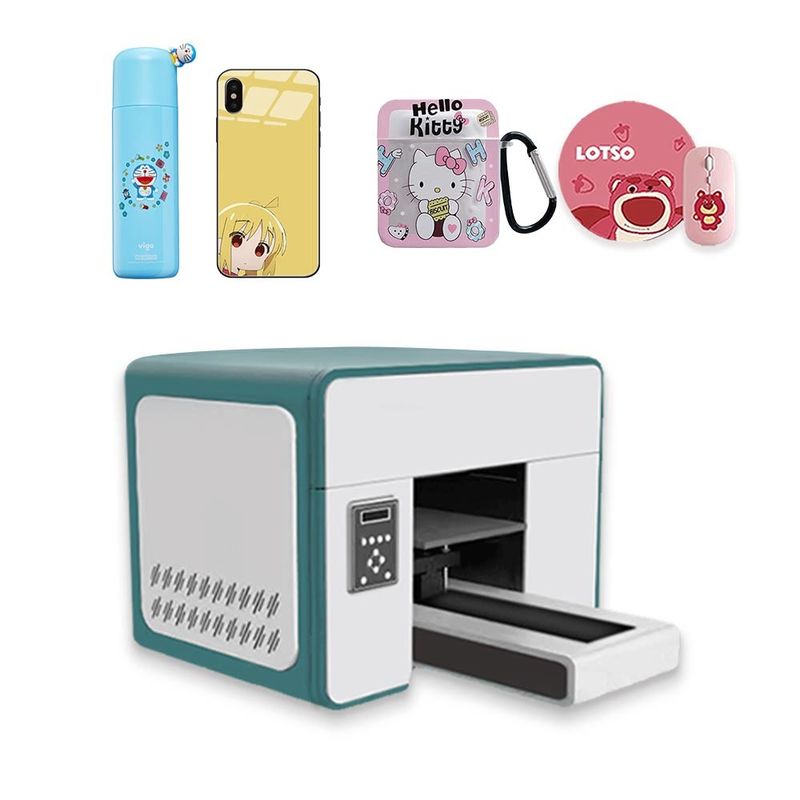 طابعة UV LED ذات سطح 30 سم طابعة UV الهجينة في الطباعة المكعبة طابعة 6 ألوان UV Inkjet