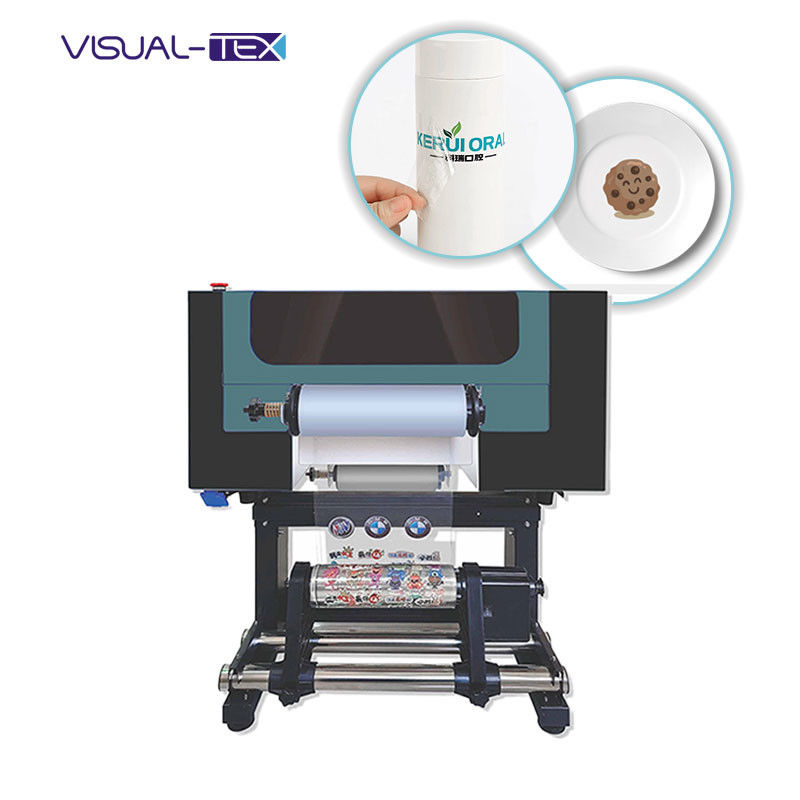 كل شيء في طابعة صغيرة لتحويل فيلم UV PET 30 سم طابعة A3 UV DTF مع 2 XP600