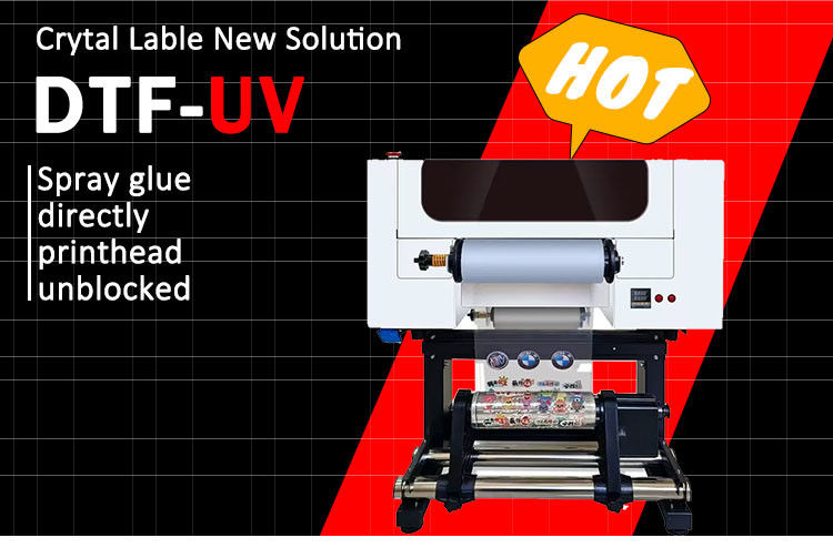 طابعة A3 UV DTF طابعة 30cm UV DTF طابعة قميص T طابعة مع مزج مسحوق