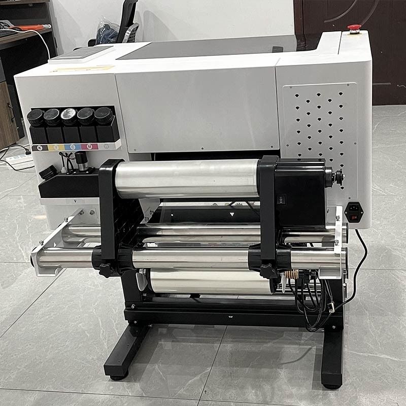 طابعة A3 UV DTF CMYK لون البيضاء اللون DTF UV طابعة شعار الطباعة UV DTF آلة