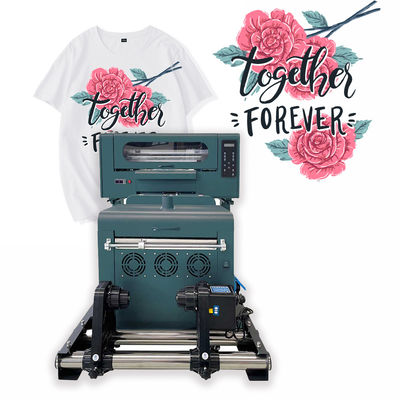 طابعة DTF 30 سم قميص قميص قماش من قطعة من الفيلم PET T-shirt A3 طابعة DTF مع آلة مسحوق الهز