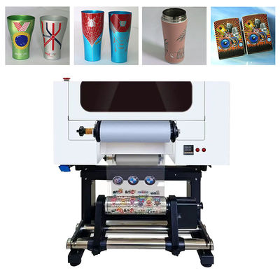 طابعة A3 UV DTF 30cm AB Film I3200 الرؤوس كلها في لفة واحدة إلى طابعة UV DTF مع آلة الطباعة المصفوفة